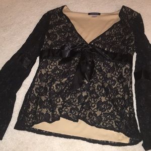 Lace top with a flowery lace pattern